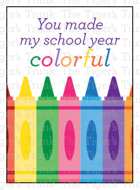 End of the School Year Card | Gift from Teacher to Students | You Made My School Year Colorful | Instant Download | Printable Card