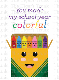 End of the School Year Card | Gift from Teacher to Students | You Made My School Year Colorful | Instant Download | Printable Card