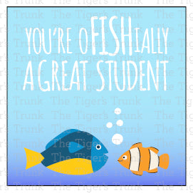 Printable teacher Valentine cards with a fish pun, instant download classroom Valentine gifts for students and school appreciation.