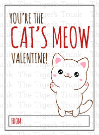 You're the Cat's Meow Valentine Card