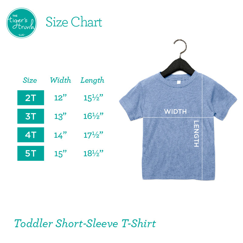 Bella Unisex Toddler Youth Short-Sleeve Sizing Chart