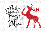 Wine Bottle Label | Dashin' Dancin' Prancin' Until I Get Blitzen | Instant Download | Printable Label