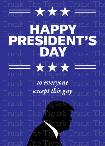 Funny Presidents Day greeting card, anti-Trump digital printable, sarcastic political holiday card.