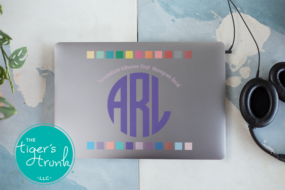 Adhesive Vinyl Decal | Monogram Sticker