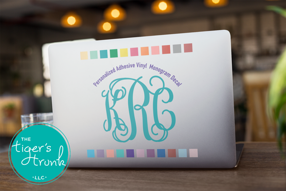 Adhesive Vinyl Decal | Monogram Sticker