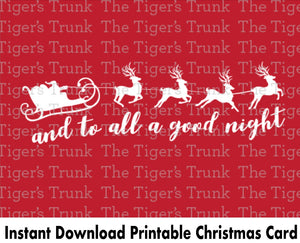 Christmas Card | And to All a Good Night | Instant Download | Printable Card