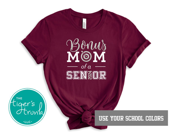Archery Shirt | Bonus Mom of a Senior | Class of 2024 | Short-Sleeve Shirt