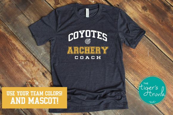 Archery Shirt | Mascot Shirt | Archery Coach | Short-Sleeve Shirt