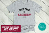 Archery Shirt | Mascot Shirt | Archery Dad | Dad-Sleeve Shirt