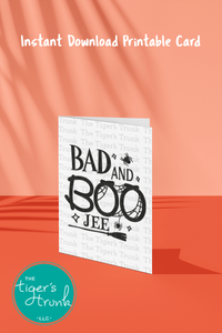 Halloween Card | Bad and BOOjee | Instant Download | Printable Card