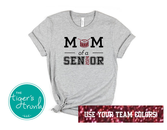 Band Shirt | Drumline Mom of a Senior | Snare Drum | Class of 2024 | Short-Sleeve Shirt