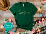 Christmas Shirt | Believe | Monochromatic Short-Sleeve Shirt