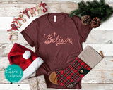 Christmas Shirt | Believe | Monochromatic Short-Sleeve Shirt