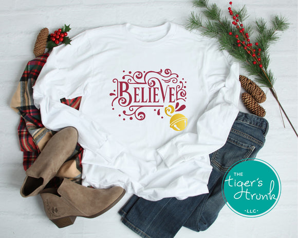 Christmas Shirt | Believe | Long-Sleeve Shirt