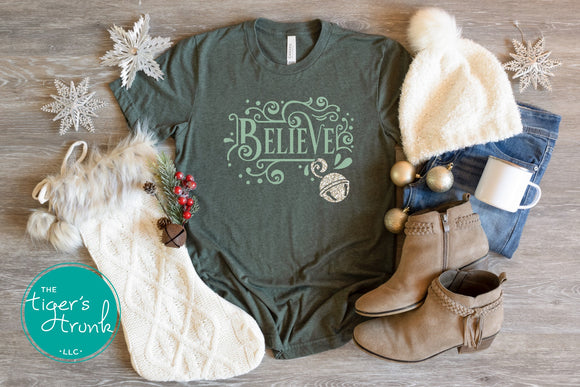 Christmas Shirt | Believe | Short-Sleeve Shirt