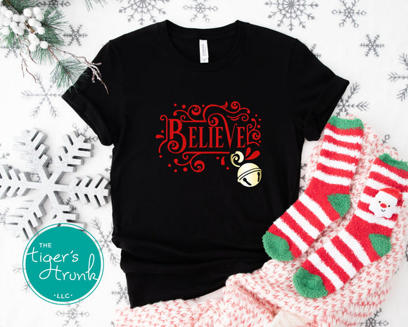 Christmas Shirt | Believe | Short-Sleeve Shirt