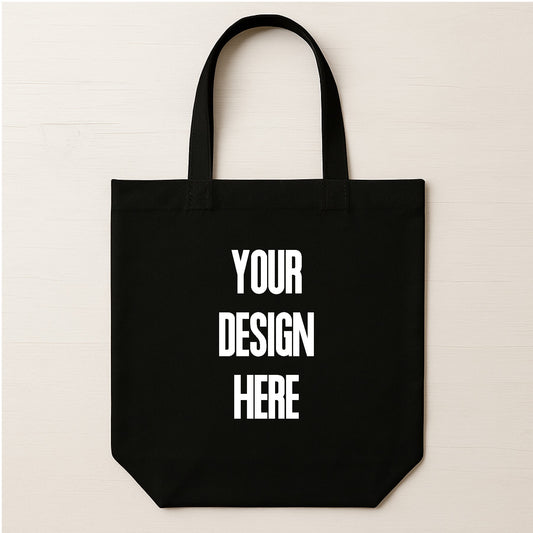 Black Canvas Tote Bag Mockup PNG