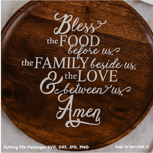 Wooden plate with engraved text on a white background
