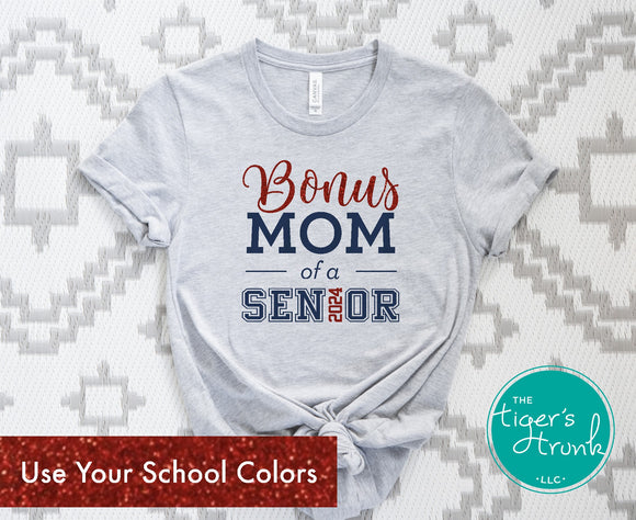 Senior Shirt | Class of 2024 | Bonus Mom of a Senior | Short-Sleeve Shirt