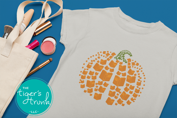 Fall Shirt | Bookish Graphic Tee | Book Pumpkin | Short-Sleeve Shirt