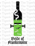 Halloween Wine Bottle Label | Bride of Frankenwine | Instant Download | Printable Labels