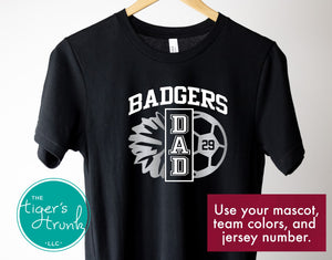 Soccer Shirt | Cheerleading Shirt | Mascot Shirt | Soccer and Cheer Dad | Short-Sleeve Shirt