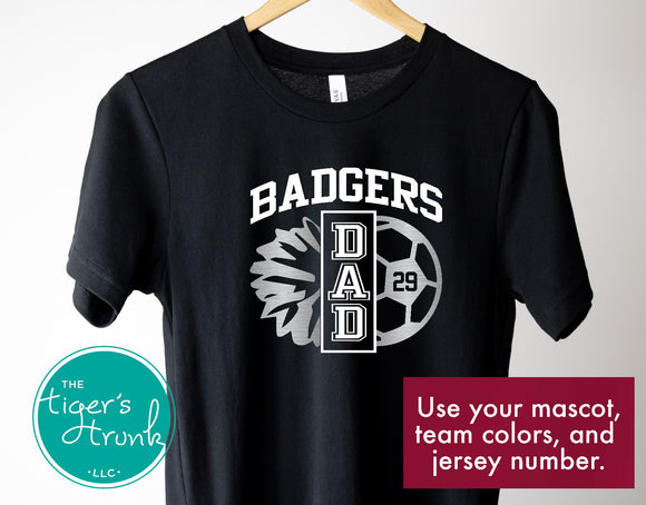 Soccer Shirt | Cheerleading Shirt | Mascot Shirt | Soccer and Cheer Dad | Short-Sleeve Shirt