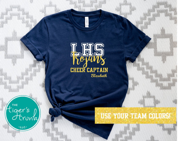 Cheerleading Shirt | Mascot Shirt | School Letter Shirt | Cheer Captain | Short-Sleeve Shirt