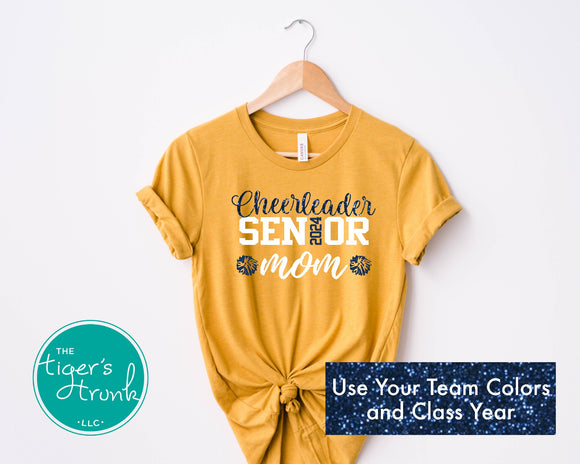 Senior Mom | Cheer Mom | Cheerleader Senior Mom | Class of 2024 | Short-Sleeve Shirt
