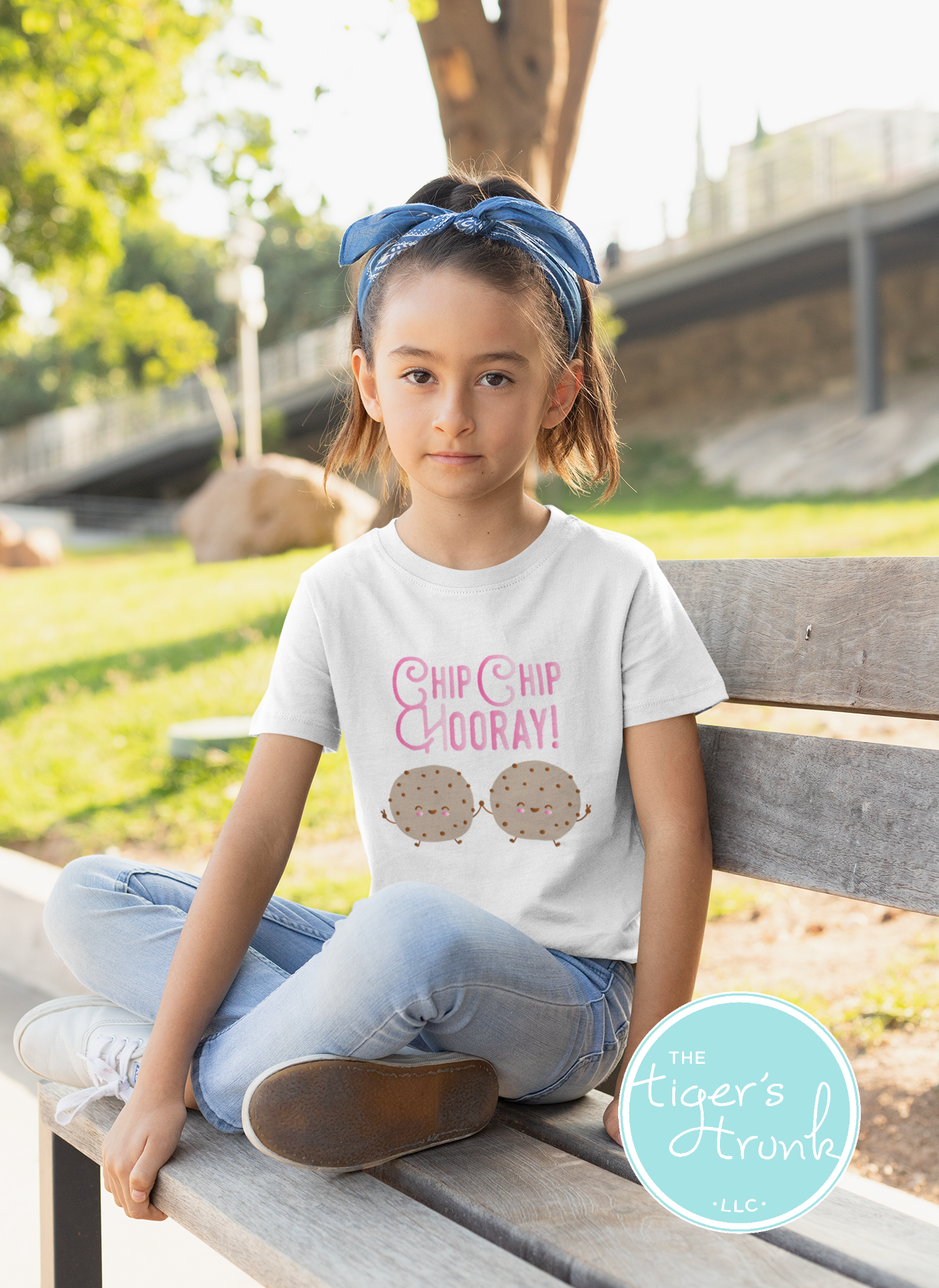 Valentine’s Day t-shirt featuring the phrase "Chip Chip Hooray" with a cookie design, perfect for kids and festive celebrations.