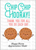 Nurse Appreciation Week Card | Chip Chip Hooray Thank You for All You Do Each Day | Instant Download | Printable Card