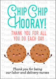Nurse Appreciation Week Card | Labor and Delivery Nurse Appreciation | Chip Chip Hooray Thank You for All You Do Each Day | Instant Download | Printable Card