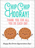 Bus Driver Appreciation Day | Chip Chip Hooray Thank You For All You Do Each Day | Instant Download | Printable Card