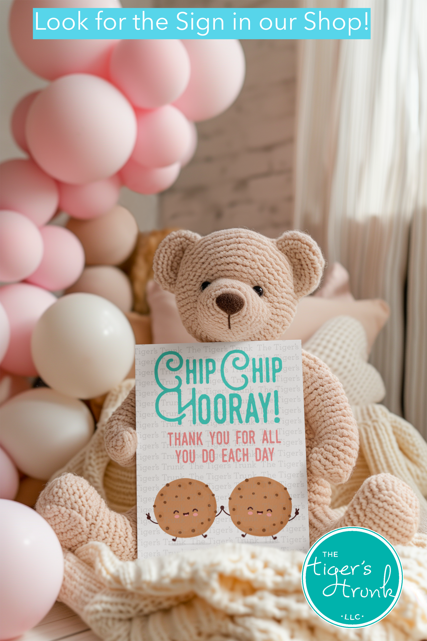 Printable cookie-themed thank you card for school counselors and staff, perfect for appreciation gifts.