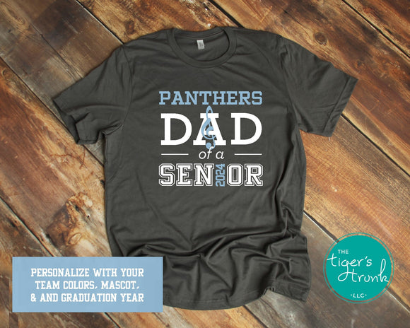 Band Shirt | Mascot Shirt | Dad of a Senior | Class of 2024 | Short-Sleeve Shirt
