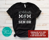 Football Shirt | Mascot Shirt | Mom of a Senior | Class of 2024 | Short-Sleeve Shirt