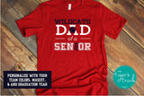 Baseball Shirt | Softball Shirt | Mascot Shirt | Dad of a Senior | Class of 2024 | Short-Sleeve Shirt