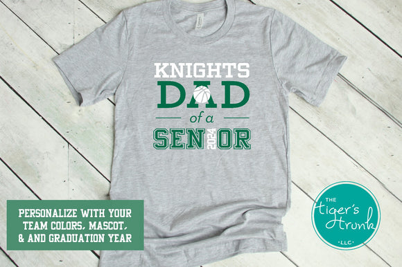 Basketball Shirt | Mascot Shirt | Dad of a Senior | Class of 2024 | Short-Sleeve Shirt
