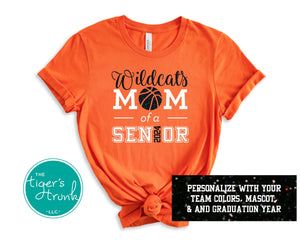 Basketball Shirt | Mascot Shirt | Mom of a Senior | Class of 2024 | Short-Sleeve Shirt