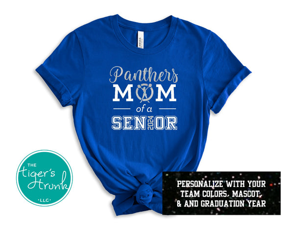 Cheerleading Shirt | Mascot Shirt | Cheer Mom of a Senior | Class of 2024 | Short-Sleeve Shirt