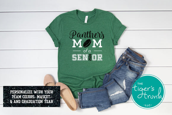 Rugby Shirt | Mascot Shirt | Mom of a Senior | Class of 2024 | Short-Sleeve Shirt