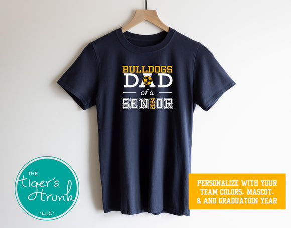 Soccer Shirt | Mascot Shirt | Dad of a Senior | Class of 2024 | Short-Sleeve Shirt