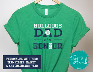 Volleyball Shirt | Mascot Shirt | Dad of a Senior | Class of 2024 | Short-Sleeve Shirt