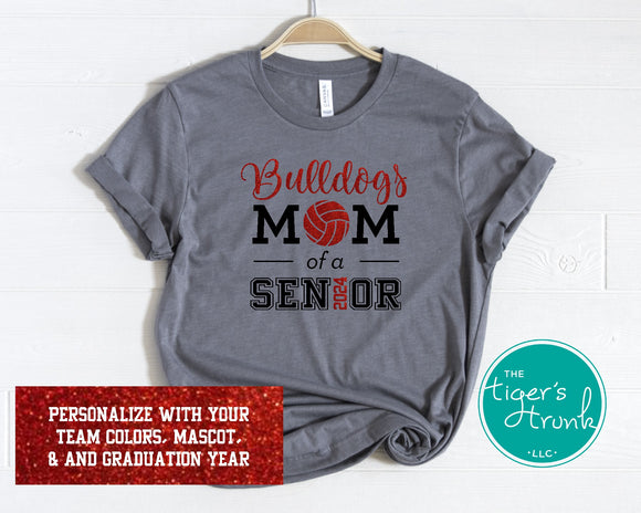 Volleyball Shirt | Mascot Shirt | Mom of a Senior | Class of 2024 | Short-Sleeve Shirt