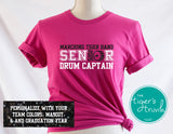 Band Shirt | Senior Shirt | Class of 2025 | Senior Drum Captain | Bass Drum | Short-Sleeve Shirt