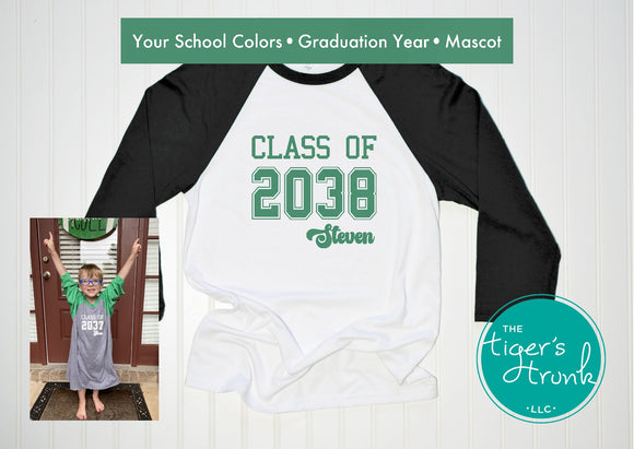 Back to School Shirt | End of the School Year Shirt | Grow With Me Shirt | Graduation Year | Preschool to Senior | 3/4-Sleeve Raglan Shirt