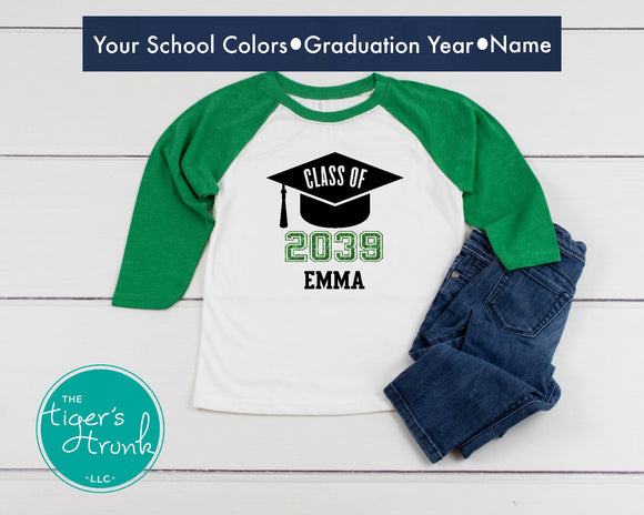 Back to School Shirt | End of the School Year Shirt | Graduation Year | Preschool to Senior | 3/4-Sleeve Raglan Shirt