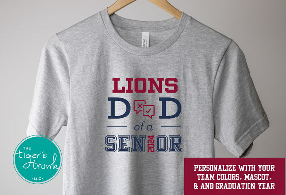 Debate Team Shirt | Mascot Shirt | Dad of a Senior | Class of 2024 | Short-Sleeve Shirt