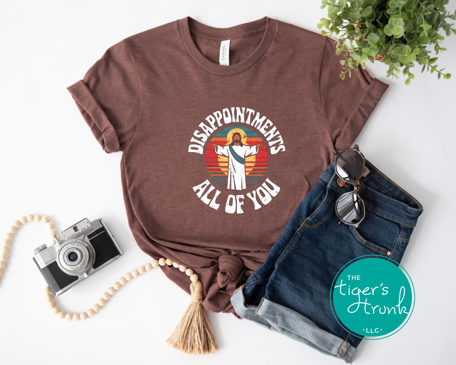 Funny Jesus t-shirt featuring Disappointments, All of You with an image of Jesus, sarcastic Christian humor tee