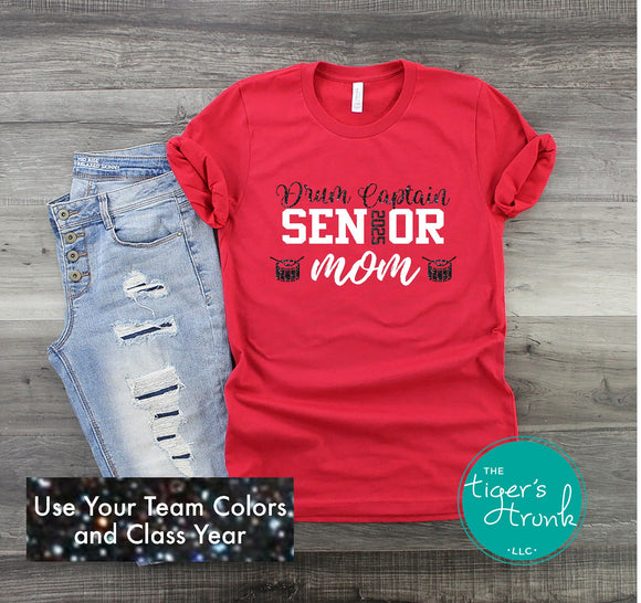 Band Shirt | Senior Shirt | Snare Drum Shirt | Drum Captain Senior Mom | Class of 2025 | Short-Sleeve Shirt